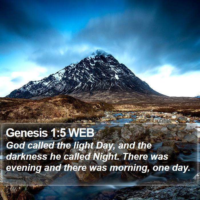 Genesis 1:5 WEB Bible Study