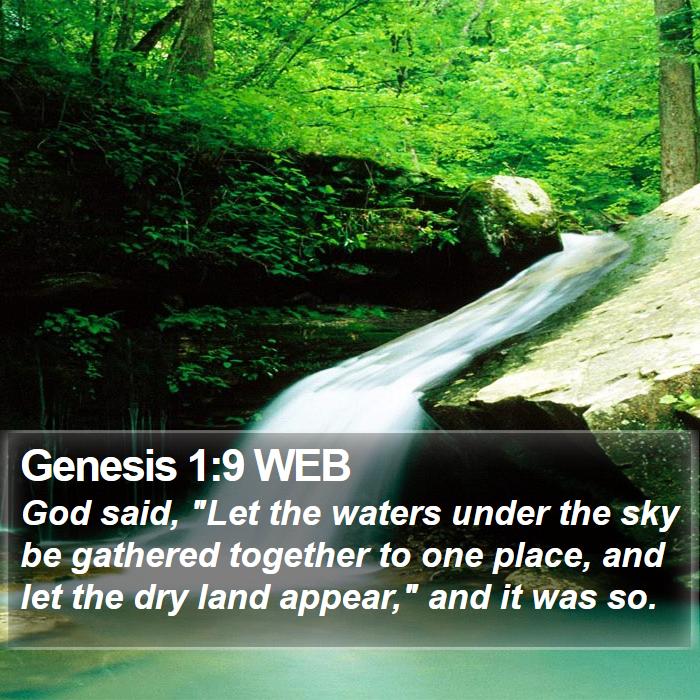 Genesis 1:9 WEB Bible Study