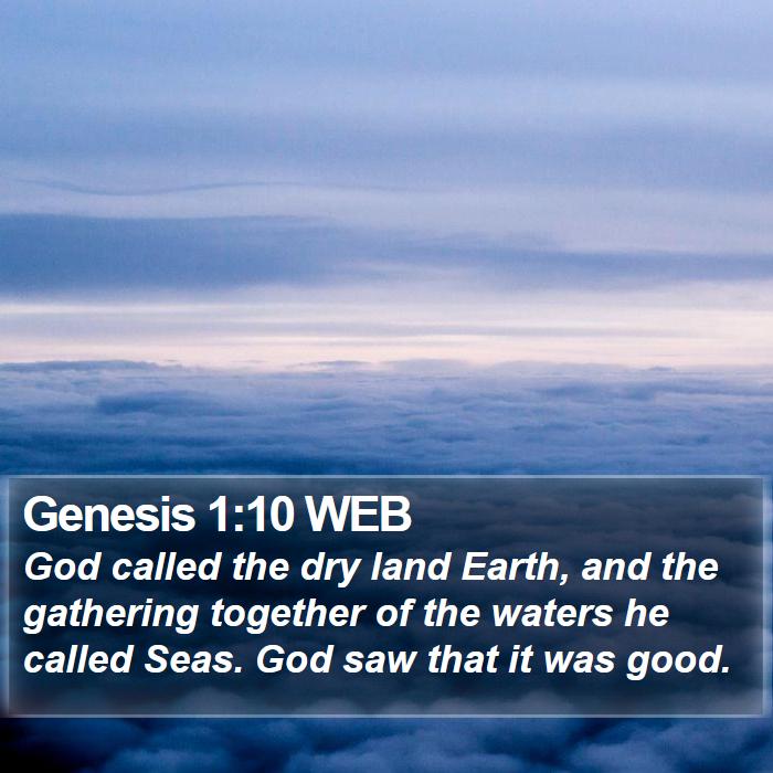 Genesis 1:10 WEB Bible Study