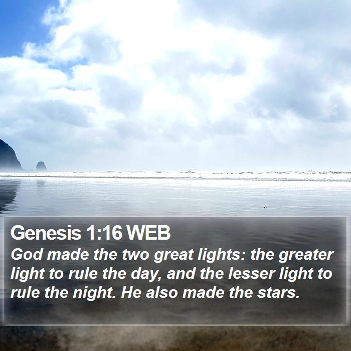 Genesis 1:16 WEB Bible Study