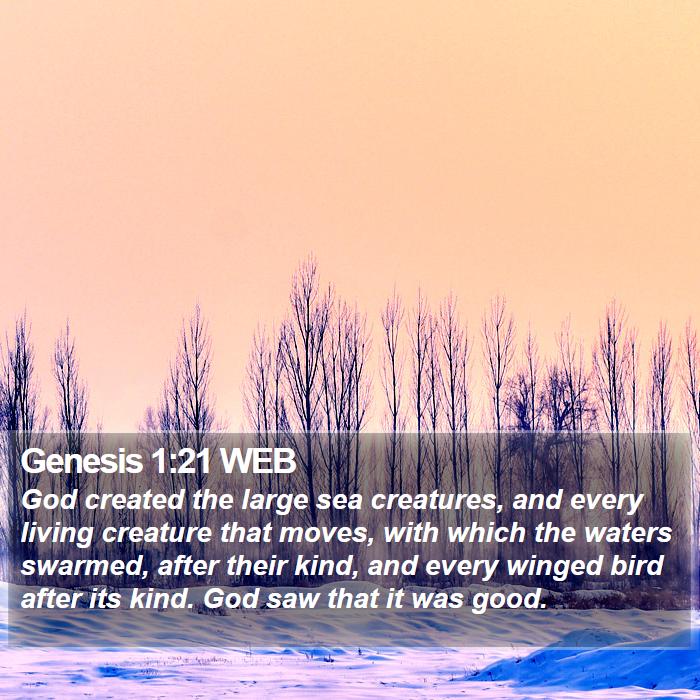 Genesis 1:21 WEB Bible Study