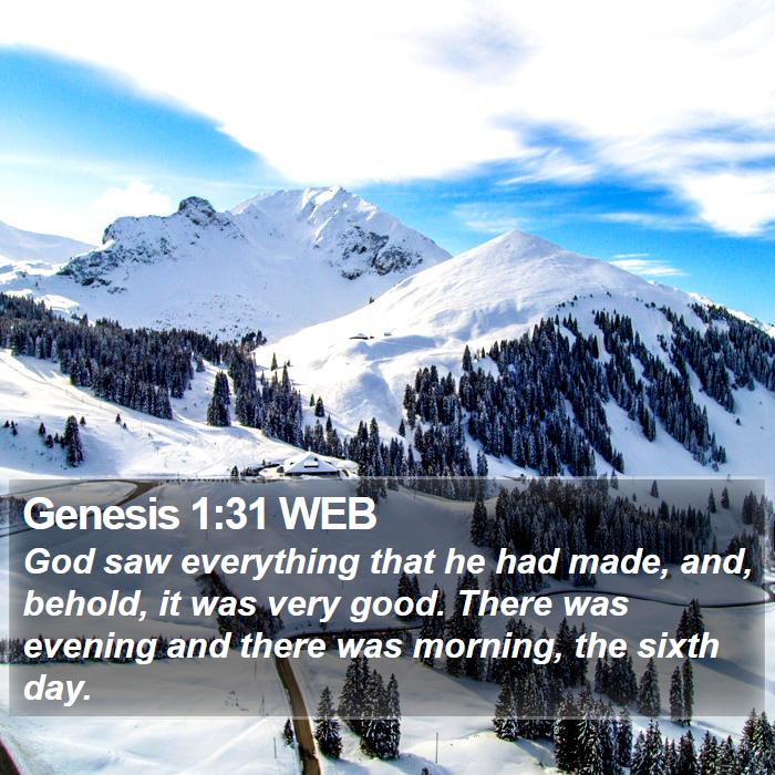 Genesis 1:31 WEB Bible Study