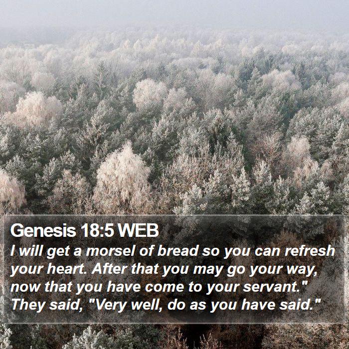 Genesis 18:5 WEB Bible Study