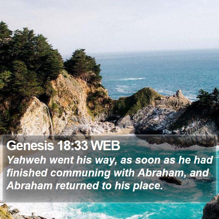 Genesis 18:33 WEB Bible Study