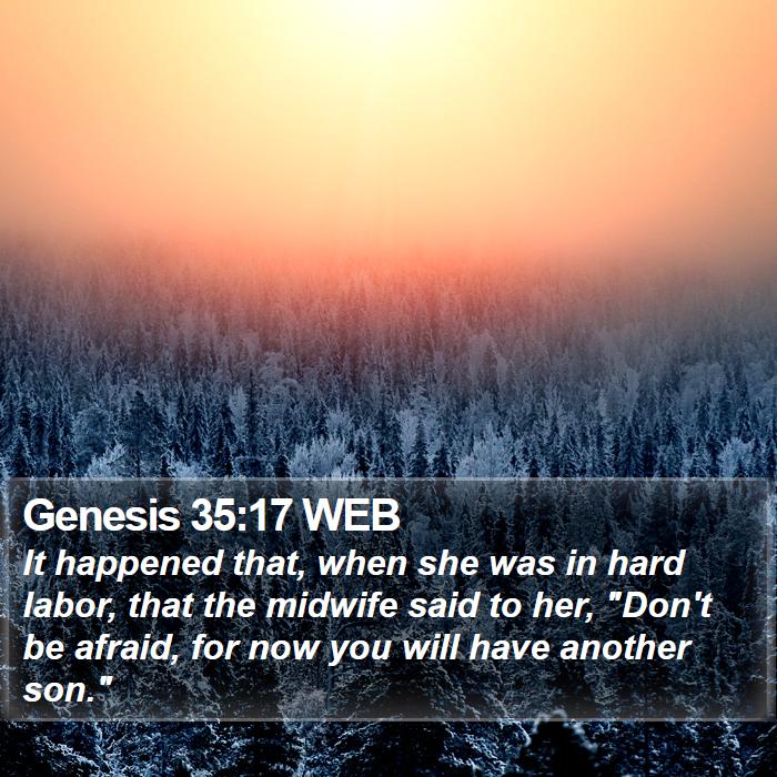 Genesis 35:17 WEB Bible Study