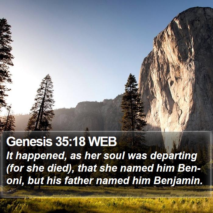 Genesis 35:18 WEB Bible Study