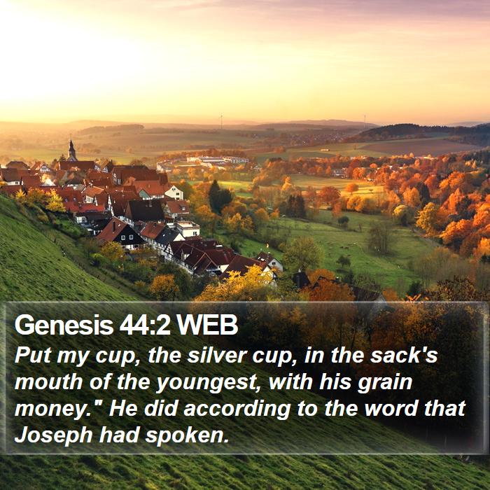 Genesis 44:2 WEB Bible Study