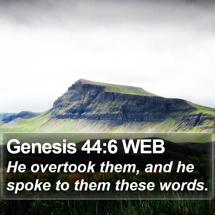 Genesis 44:6 WEB Bible Study