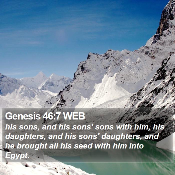 Genesis 46:7 WEB Bible Study