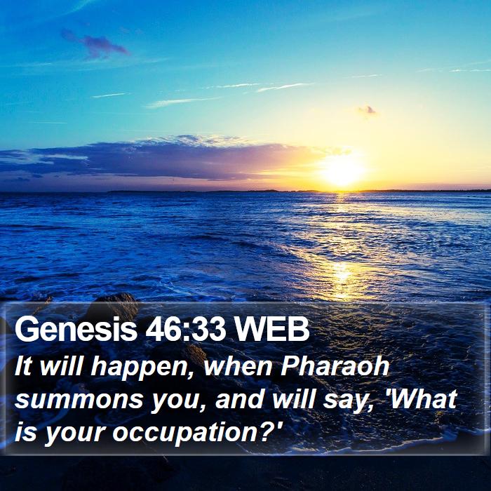 Genesis 46:33 WEB Bible Study