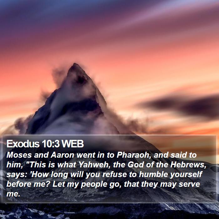 Exodus 10:3 WEB Bible Study