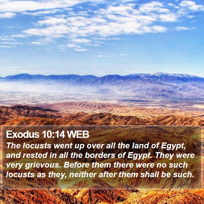 Exodus 10:14 WEB Bible Study