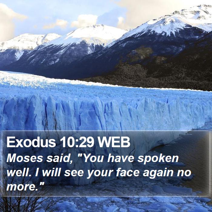 Exodus 10:29 WEB Bible Study