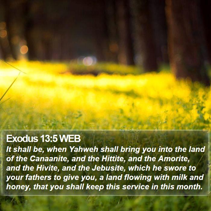 Exodus 13:5 WEB Bible Study