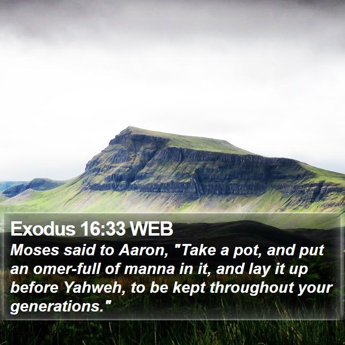 Exodus 16:33 WEB Bible Study