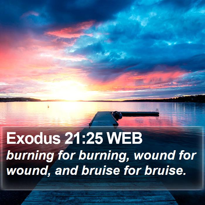 Exodus 21:25 WEB Bible Study