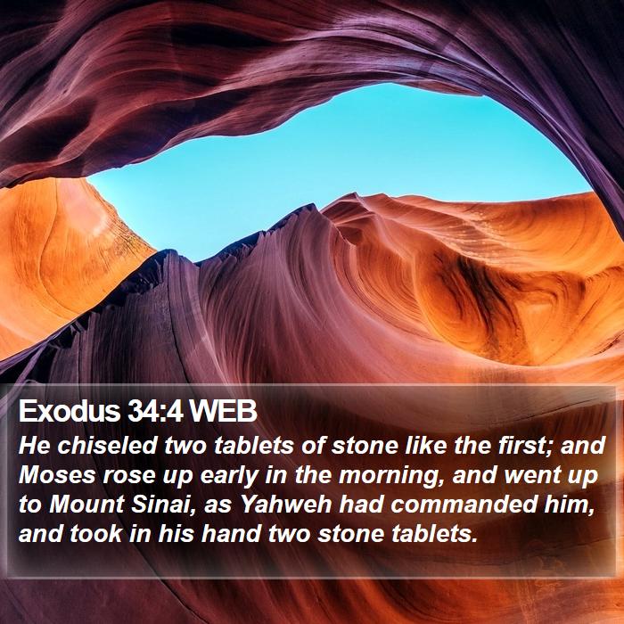 Exodus 34:4 WEB Bible Study