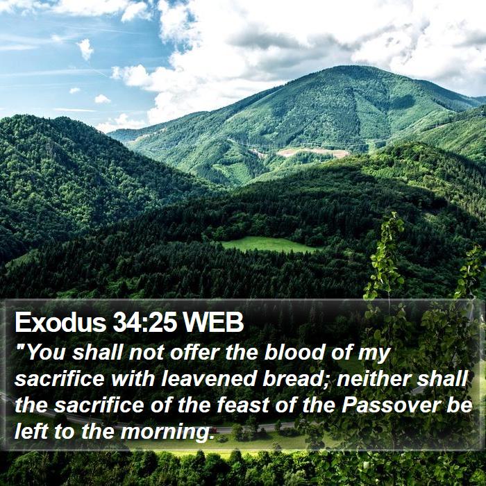 Exodus 34:25 WEB Bible Study