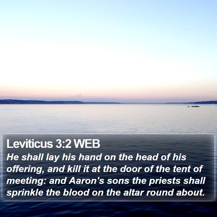 Leviticus 3:2 WEB Bible Study