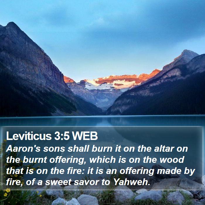 Leviticus 3:5 WEB Bible Study