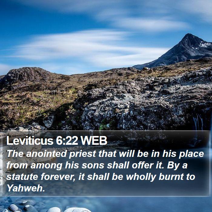 Leviticus 6:22 WEB Bible Study