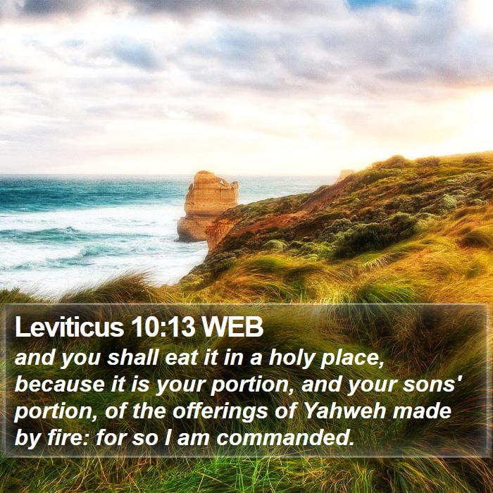 Leviticus 10:13 WEB Bible Study