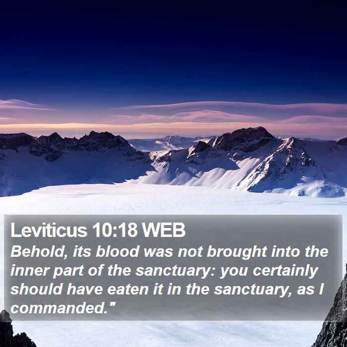 Leviticus 10:18 WEB Bible Study