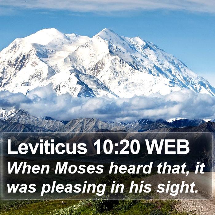 Leviticus 10:20 WEB Bible Study