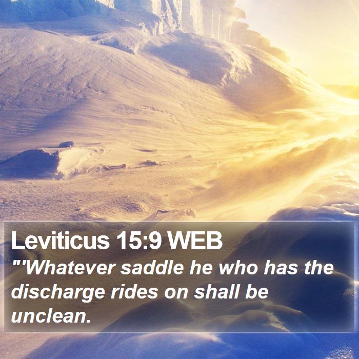 Leviticus 15:9 WEB Bible Study