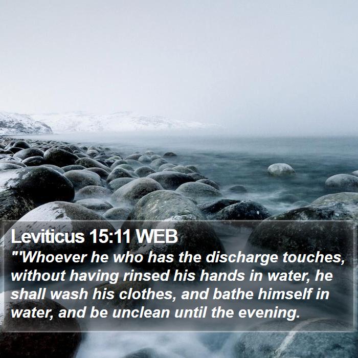 Leviticus 15:11 WEB Bible Study