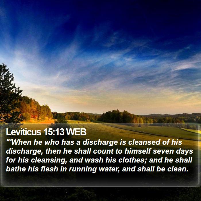 Leviticus 15:13 WEB Bible Study