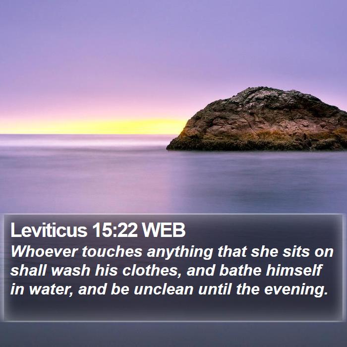 Leviticus 15:22 WEB Bible Study