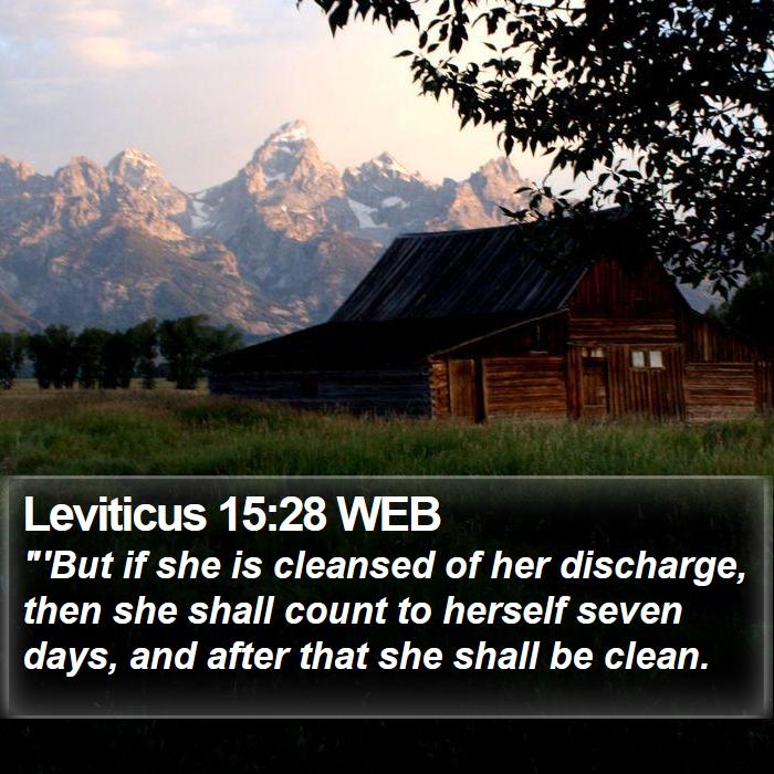 Leviticus 15:28 WEB Bible Study