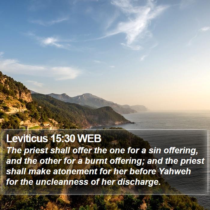 Leviticus 15:30 WEB Bible Study