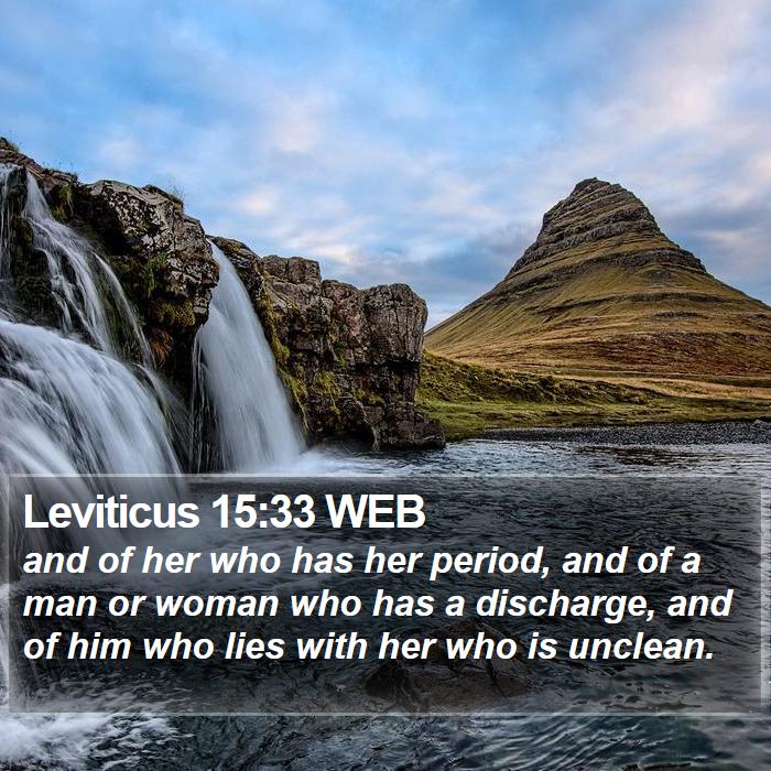 Leviticus 15:33 WEB Bible Study