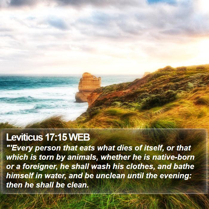 Leviticus 17:15 WEB Bible Study