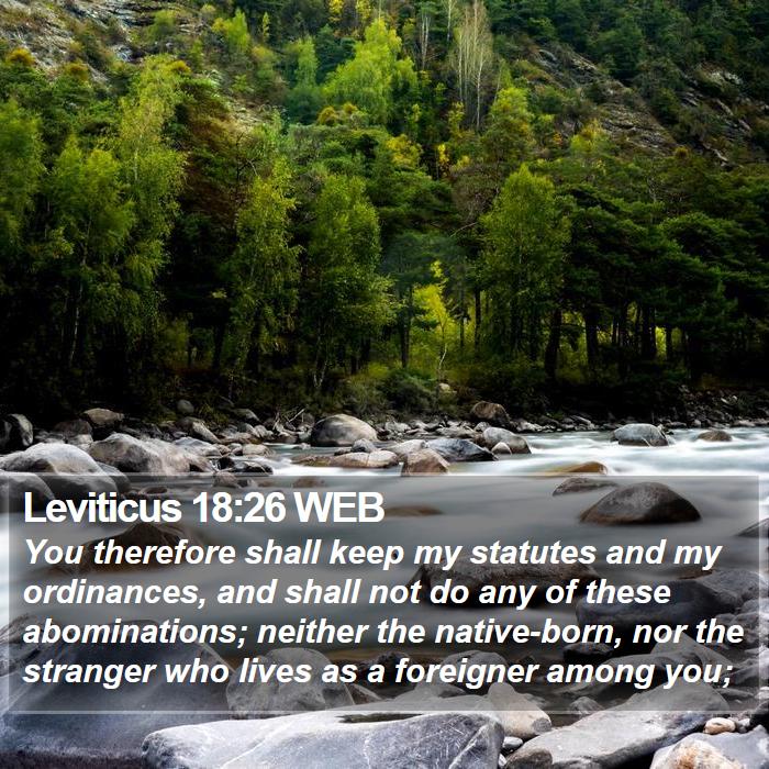 Leviticus 18:26 WEB Bible Study