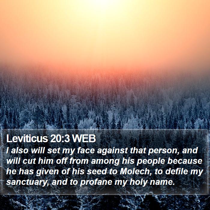 Leviticus 20:3 WEB Bible Study