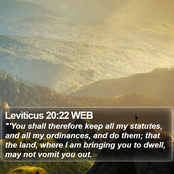 Leviticus 20:22 WEB Bible Study