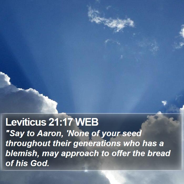 Leviticus 21:17 WEB Bible Study