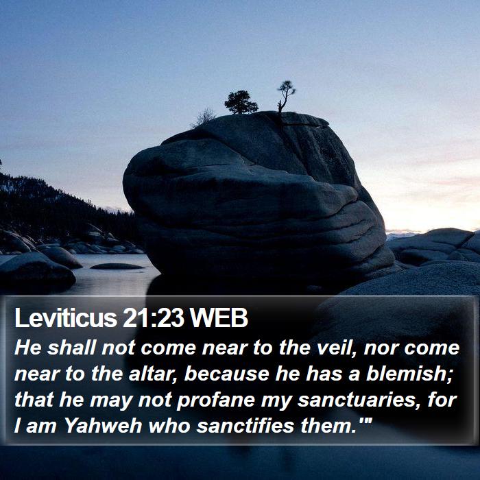 Leviticus 21:23 WEB Bible Study