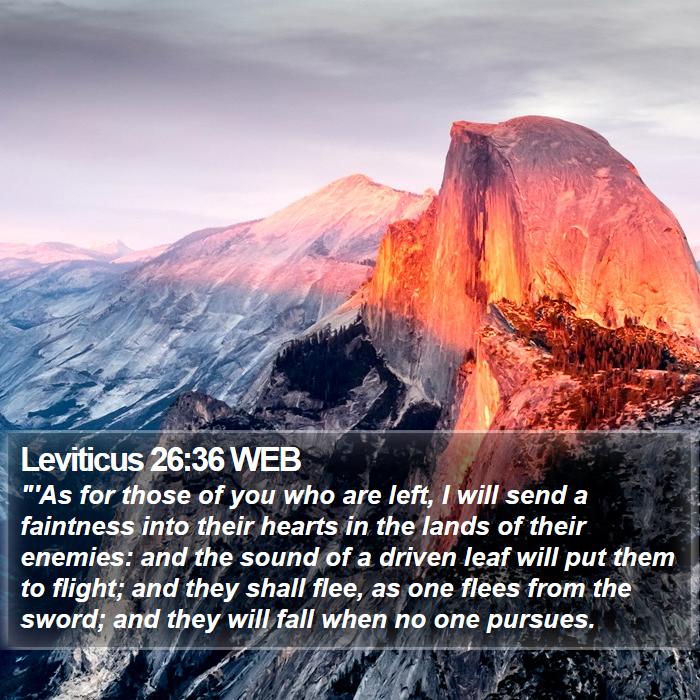 Leviticus 26:36 WEB Bible Study