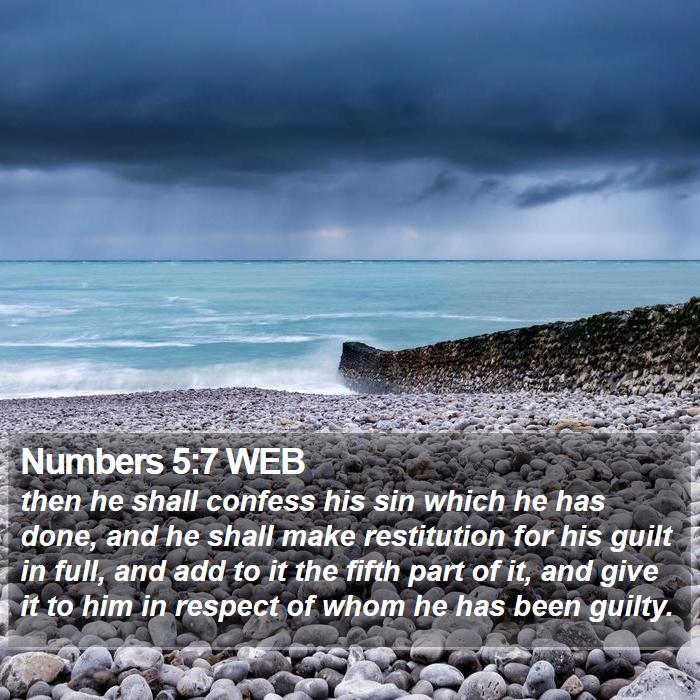 Numbers 5:7 WEB Bible Study