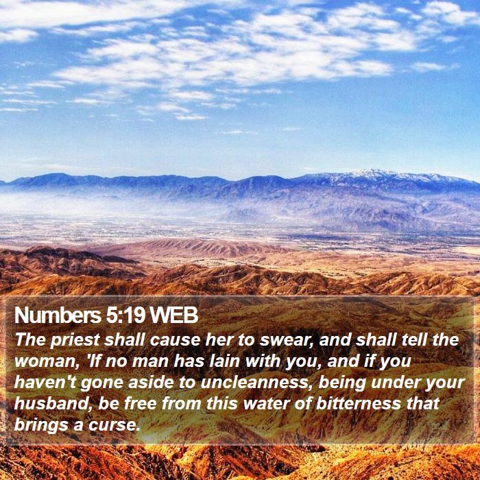 Numbers 5:19 WEB Bible Study