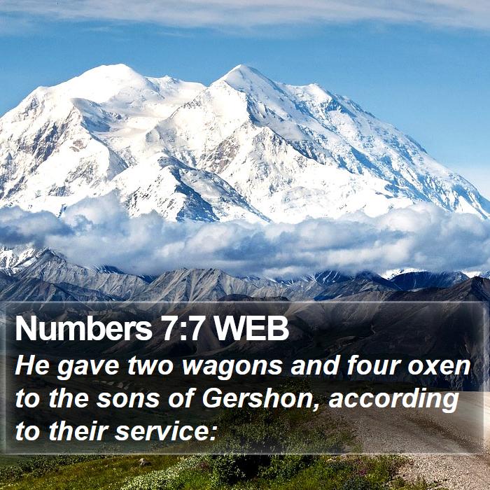 Numbers 7:7 WEB Bible Study