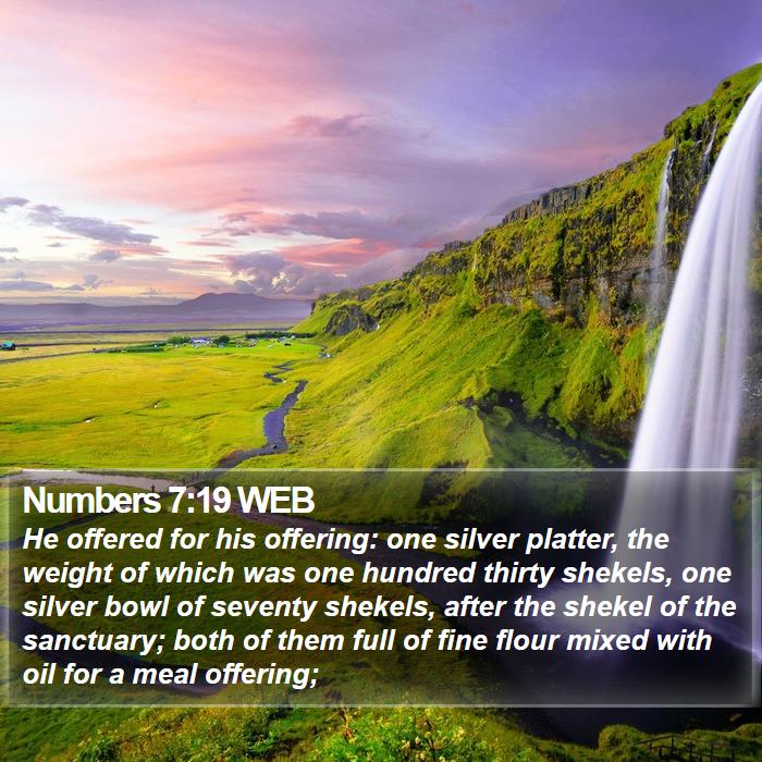 Numbers 7:19 WEB Bible Study