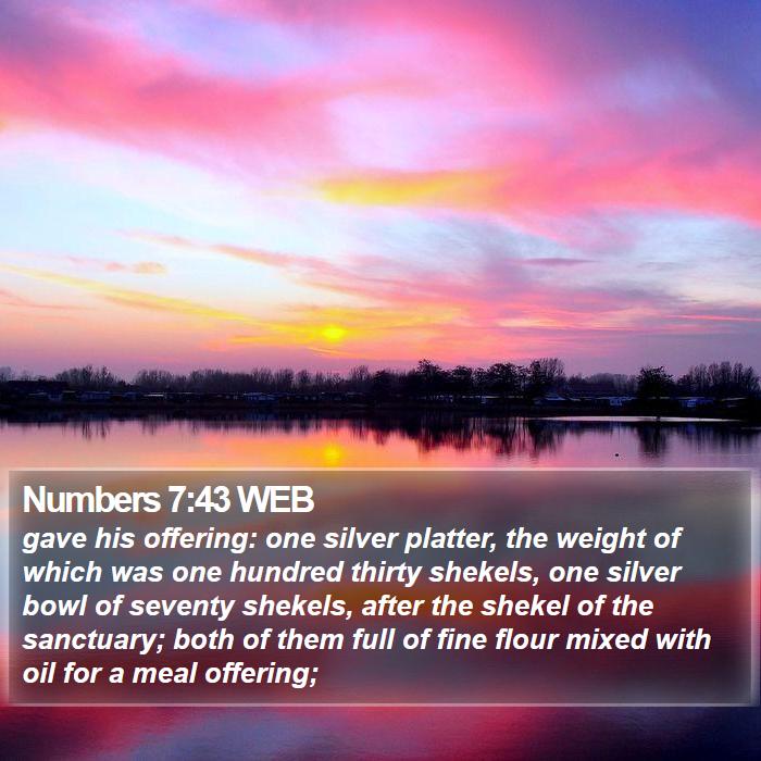 Numbers 7:43 WEB Bible Study