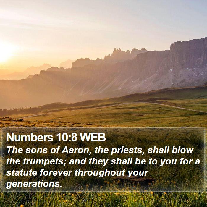 Numbers 10:8 WEB Bible Study