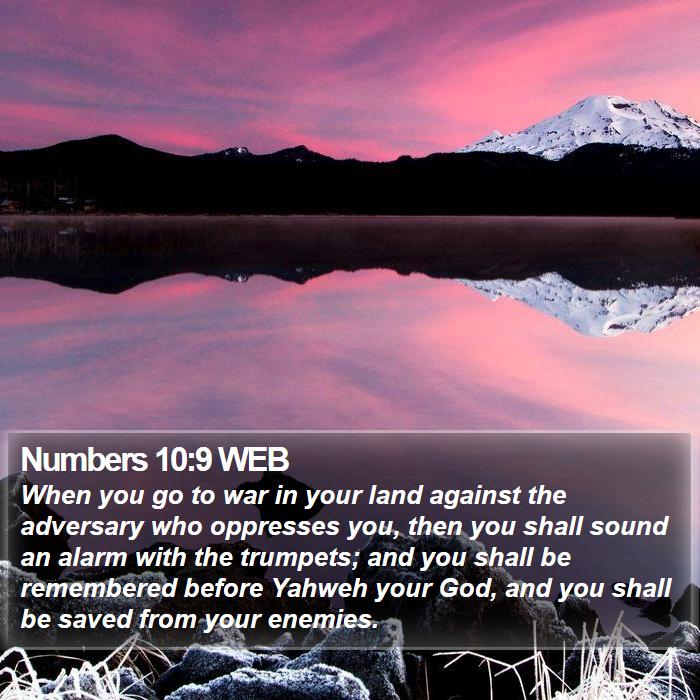 Numbers 10:9 WEB Bible Study