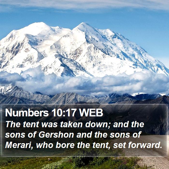 Numbers 10:17 WEB Bible Study